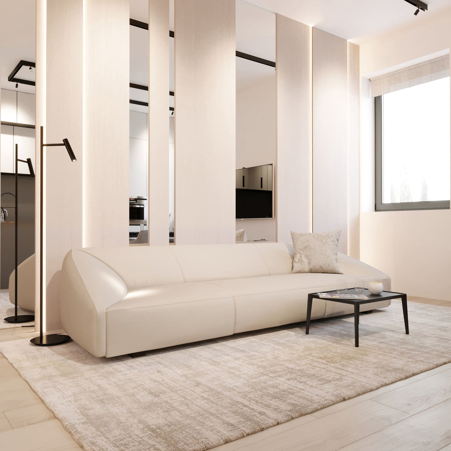 Adam Sofa Suede 100"
