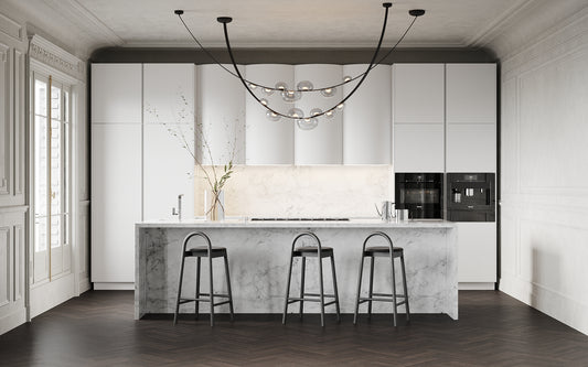 Futuristic Elegance: Unconventional Rounded Shape Fronts in an Ultra-Contemporary Kitchen Design