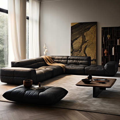 Runa Sofa, Genuine Leather 130"