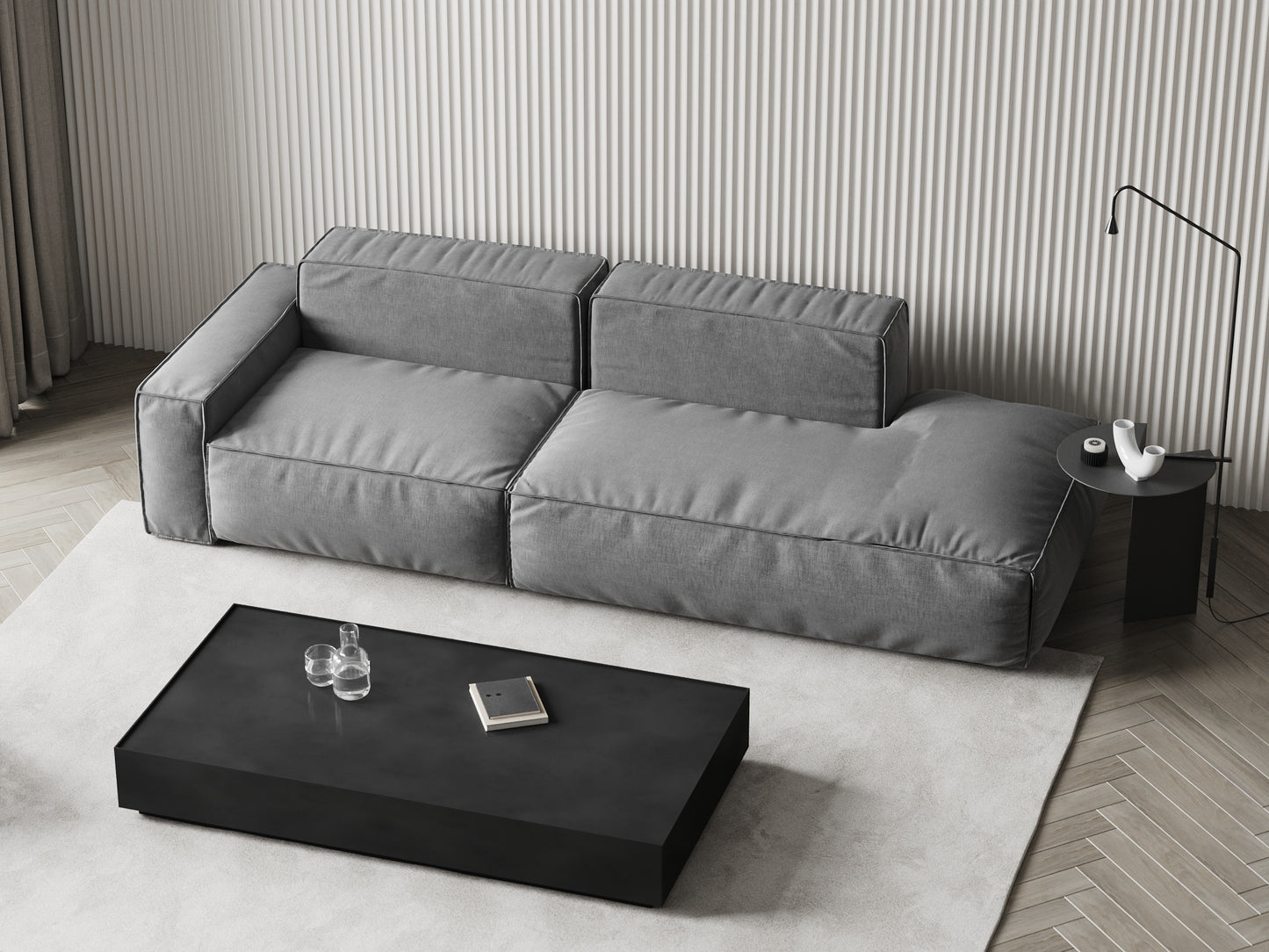 Arty Sofa Suede 100.4" Right