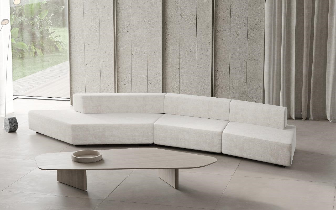Richy Sofa Suede Sectional 161.4"